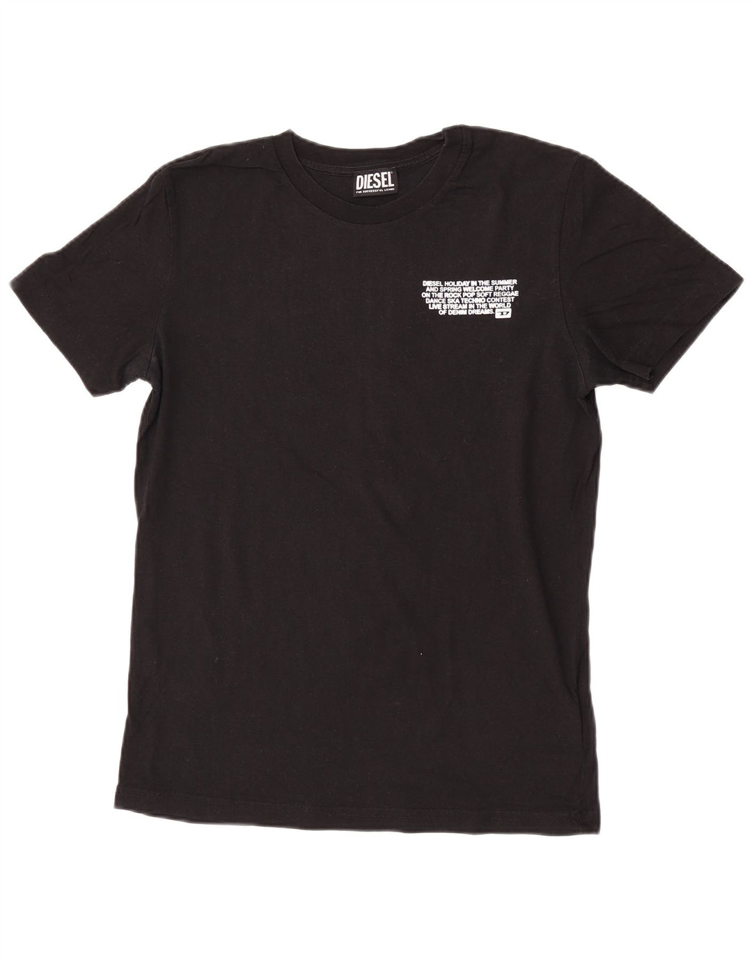 T-shirt grafica da uomo Diesel Top piccola in cotone nero