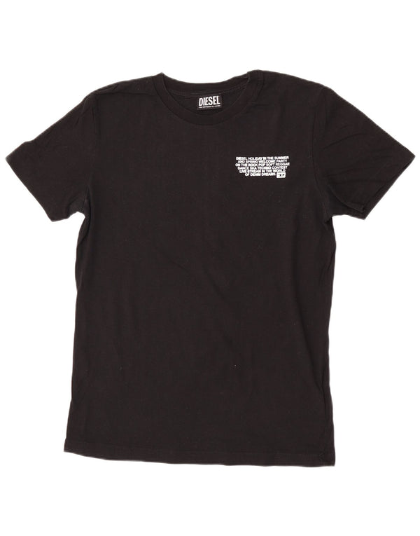 T-shirt grafica da uomo Diesel Top piccola in cotone nero