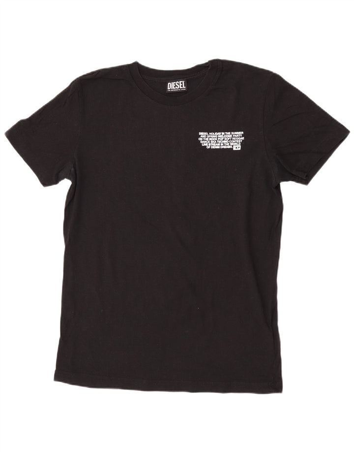 T-shirt grafica da uomo Diesel Top piccola in cotone nero