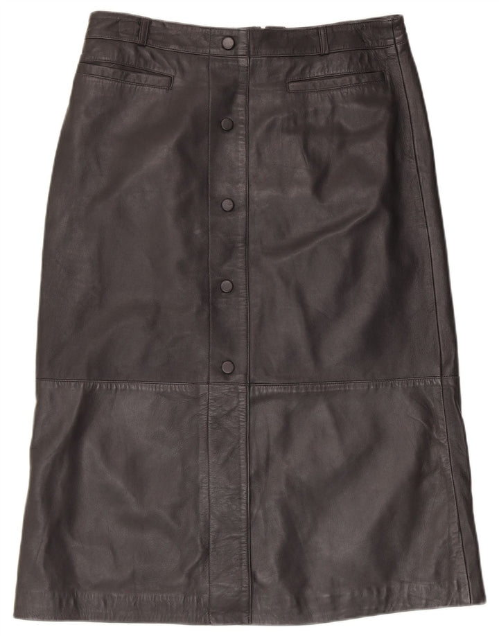 Gonna in pelle da donna MINT VELVET UK 14 Grande W34 Pelle nera