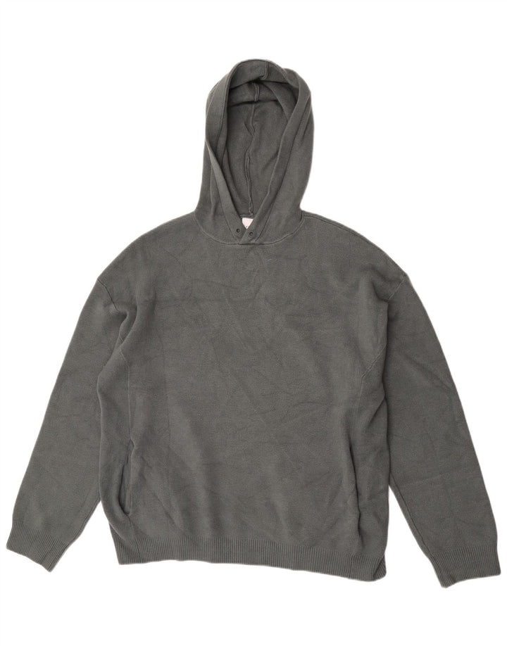 Maglione con cappuccio da uomo Zara grande in viscosa grigia