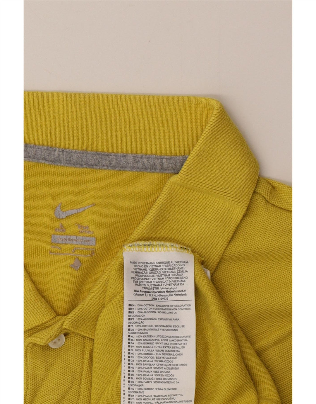 Polo NIKE da uomo in cotone giallo medio