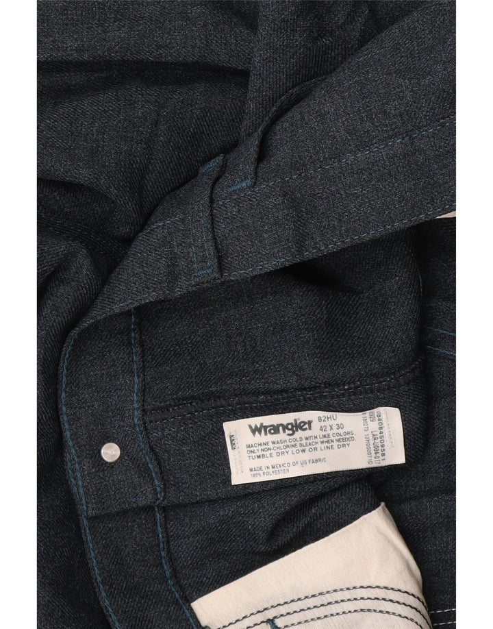 Pantaloni da abito dritti da uomo Wrangler W42 L30 poliestere blu navy