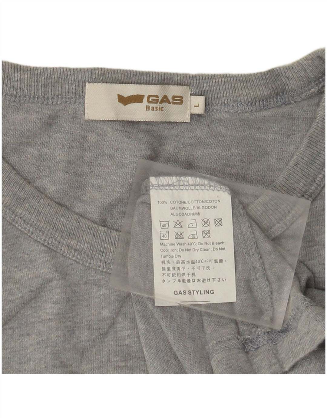 Canotta grafica da donna Gas UK 14 grande cotone grigio