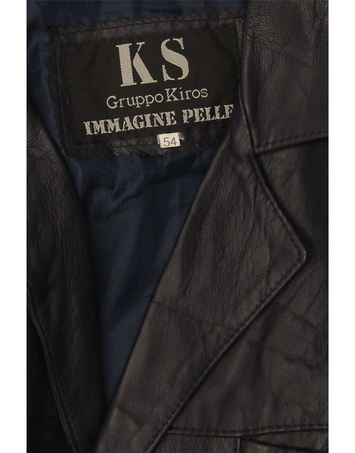 Giacca in pelle da uomo Kiros IT 54 2XL Blu Navy