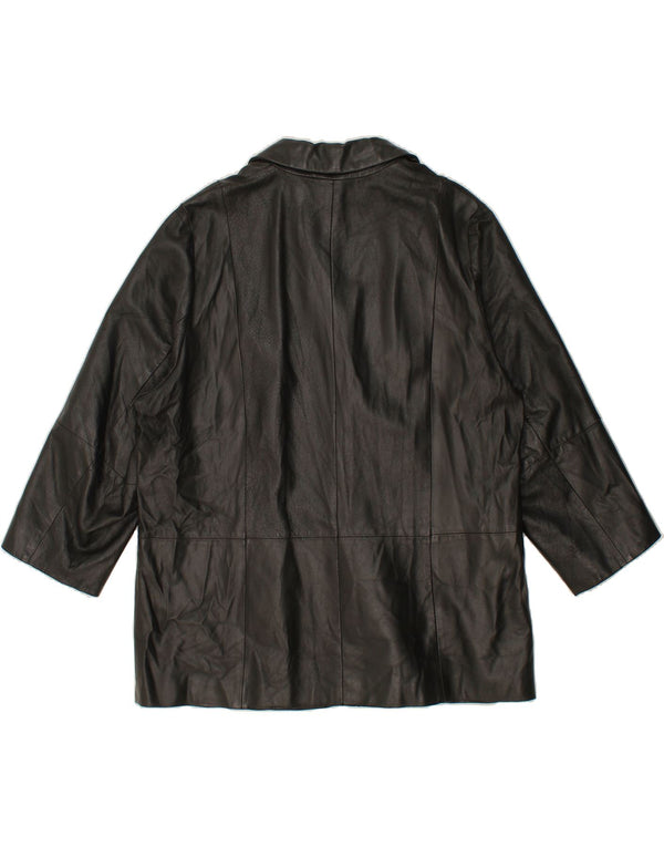 PERSONA Womens Leather Coat Size 31 XL Black Leather