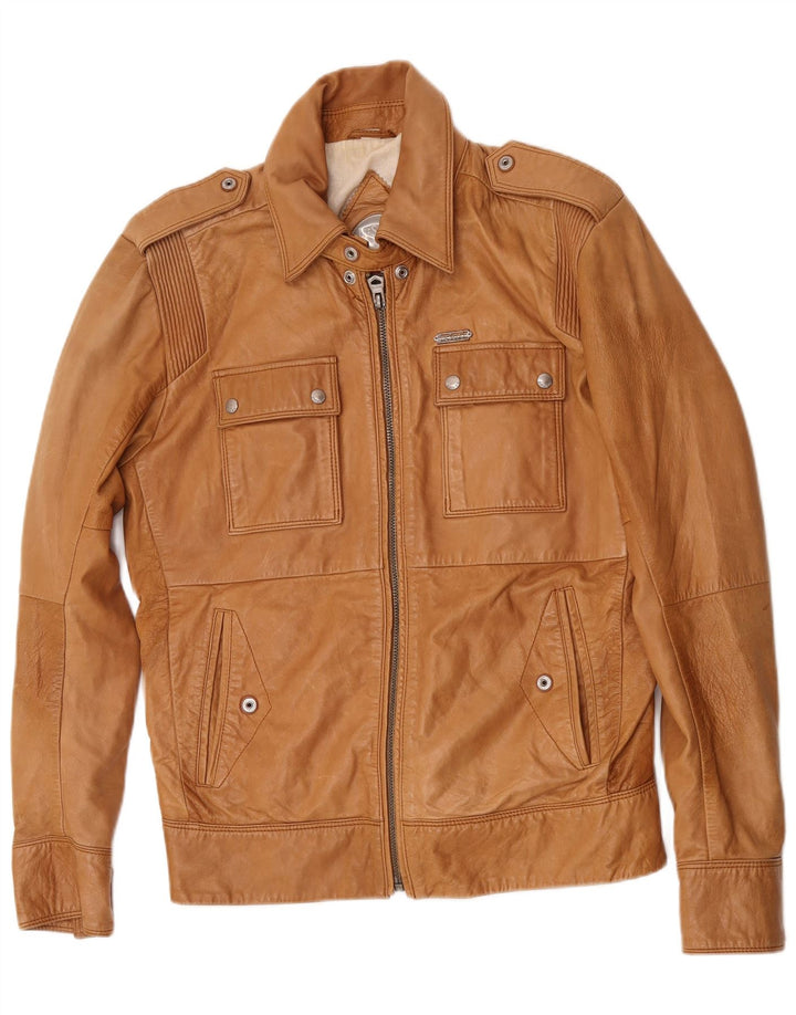 Giacca in pelle da uomo Diesel UK 38 Pelle beige media