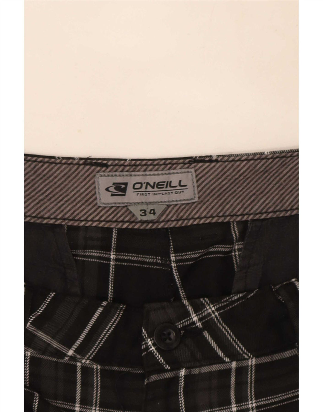 Pantaloncini chino da uomo O'Neill W34 grandi quadri neri