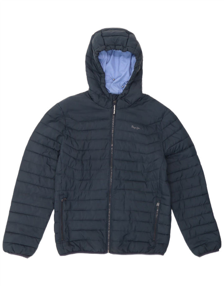 Giacca imbottita con cappuccio da uomo PEPE Jeans UK 38 poliestere medio blu navy