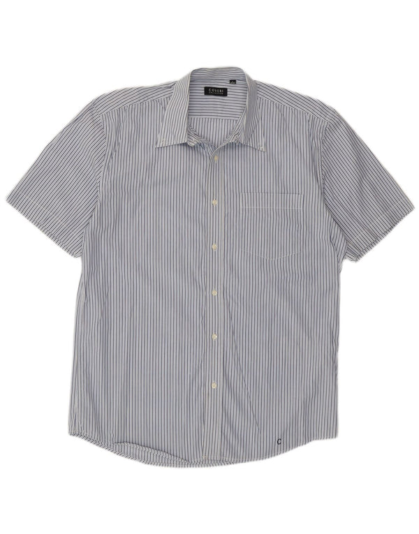 Camicia da uomo a maniche corte Coveri taglia 41/42 grande gessato blu