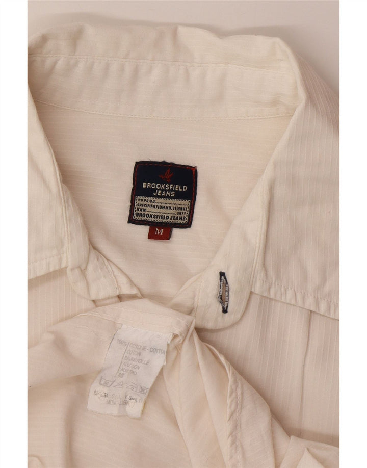 Camicia da uomo Brooksfield in cotone gessato beige medio
