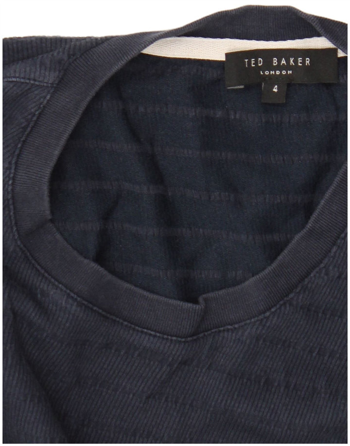T-shirt da uomo Ted Baker taglia 4 grande in cotone blu navy