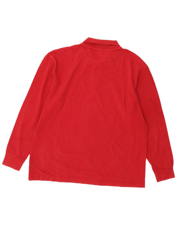 Polo Kappa da uomo a maniche lunghe 2XL in cotone rosso