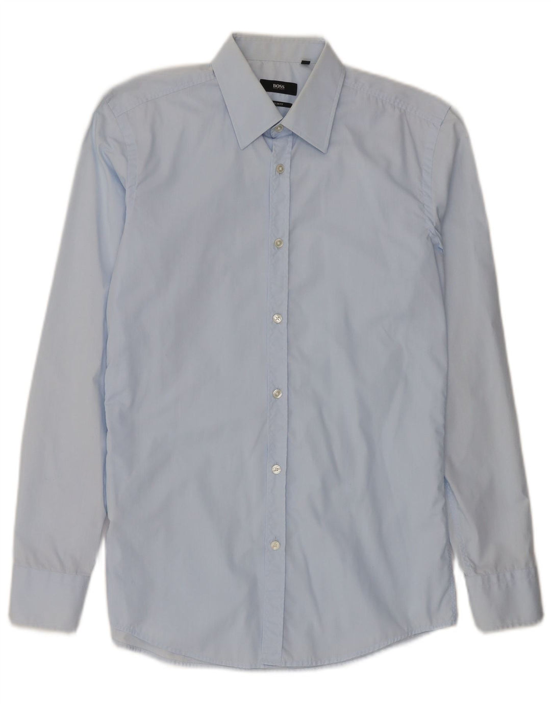 Camicia slim fit da uomo Hugo Boss taglia 38 15 cotone blu medio