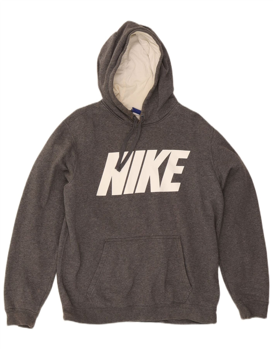 Felpa con cappuccio grafica Nike da uomo in cotone grigio medio