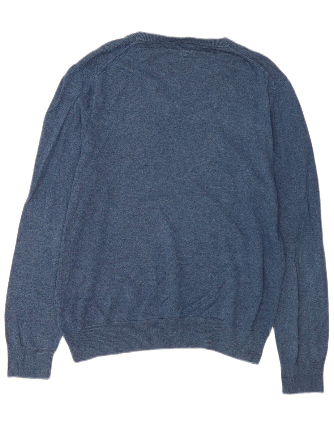 Maglione maglione con scollo a V da uomo Marks & Spencer grande cotone blu