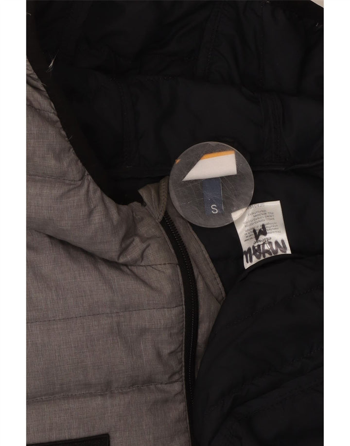 ELLESSE Mens Hooded Padded Jacket UK 36 Small Grey Polyester