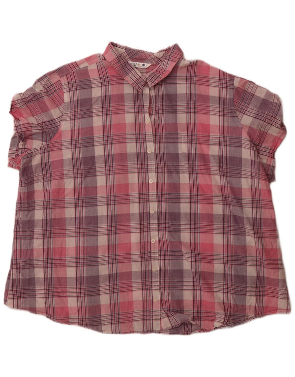Camicia a maniche corte Lee Riders da donna UK 24 4XL Cotone a quadri rosa