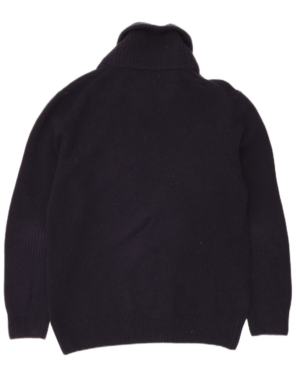 Lyle & Scott Maglione da uomo con collo a scialle, grande, in lana blu navy