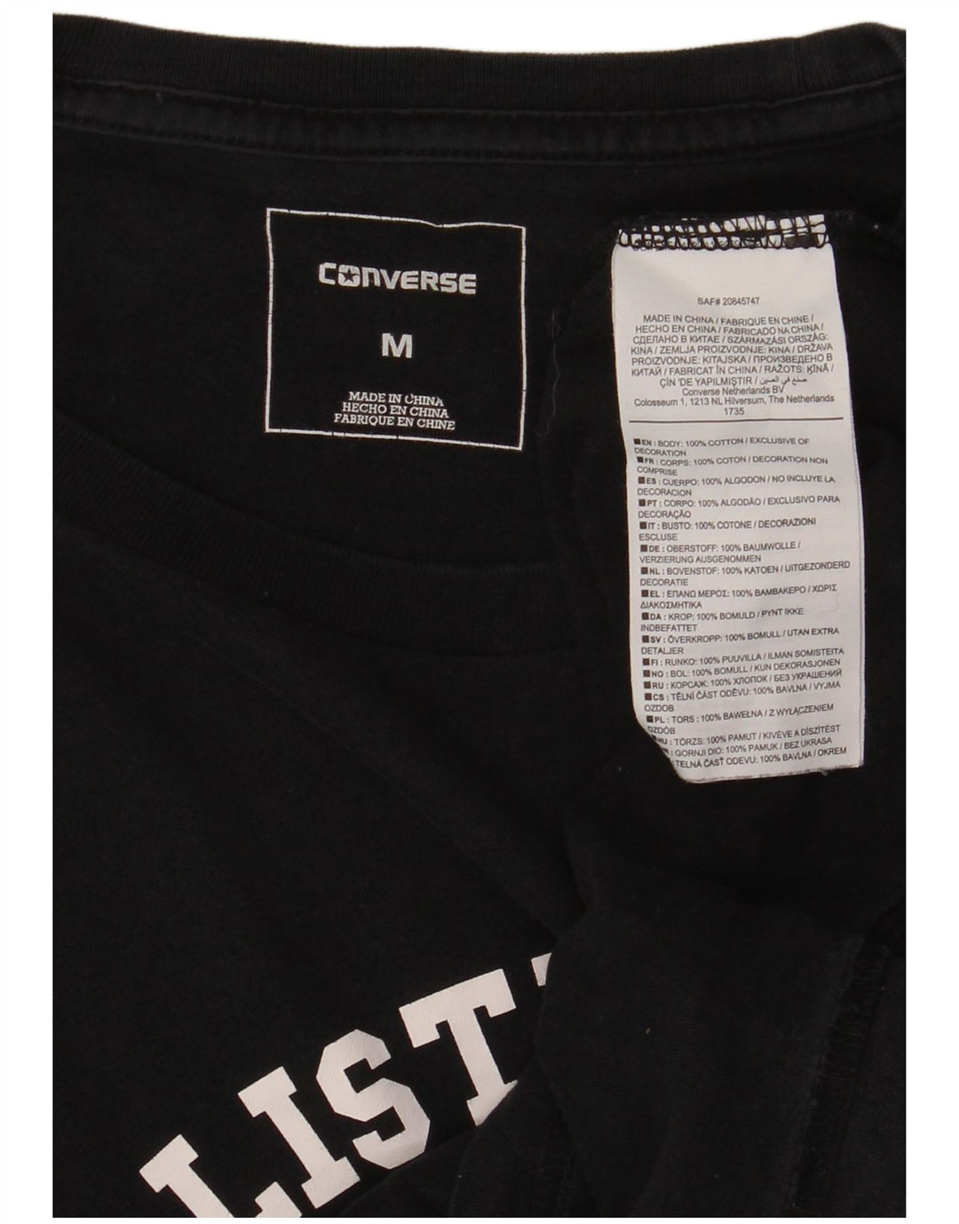 CONVERSE T-shirt grafica da uomo Top in cotone blu navy medio