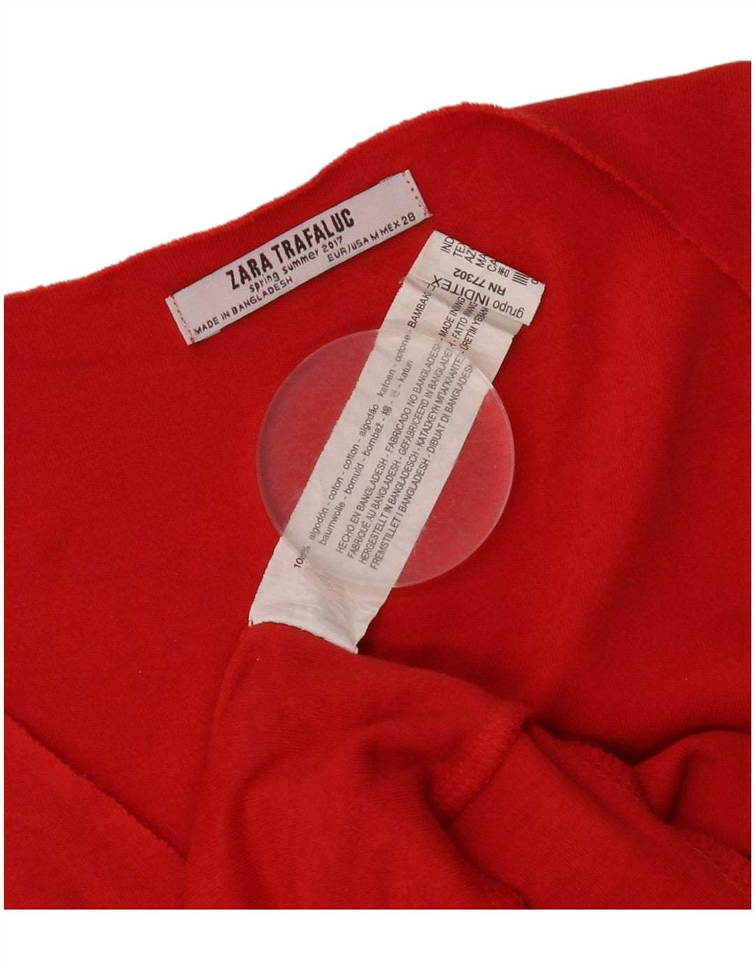 Abito a trapezio Trafaluc da donna Zara UK 14 cotone rosso medio