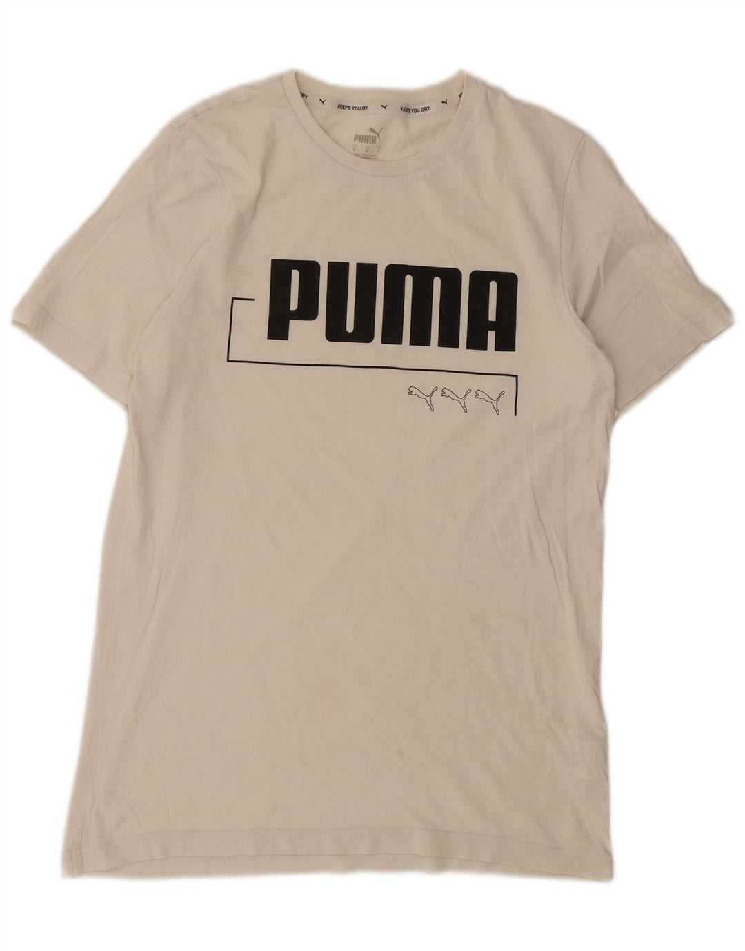 T-shirt grafica da uomo Puma Top Small in cotone bianco