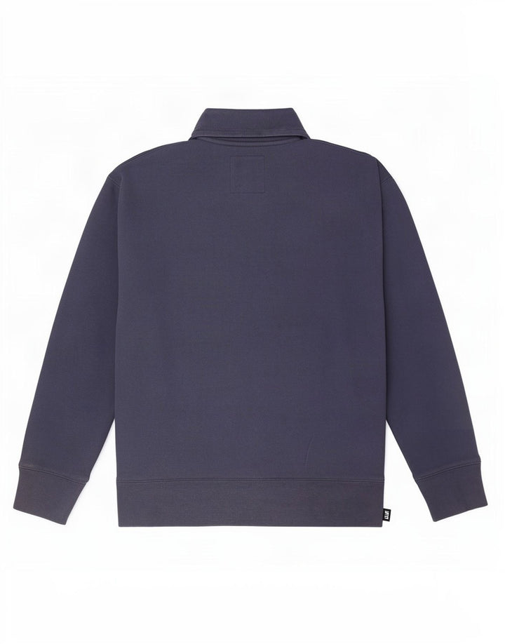 Felpa Hollister da uomo con zip e collo, maglione piccolo, cotone blu