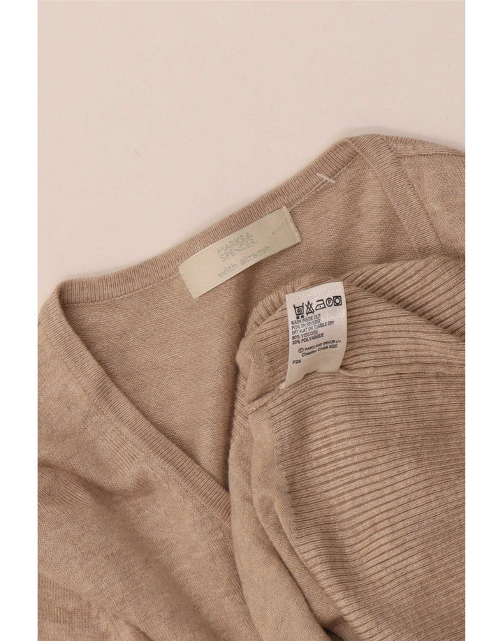 Maglione cardigan con maniche a 3/4 da donna Marks & Spencer UK 12 Beige medio