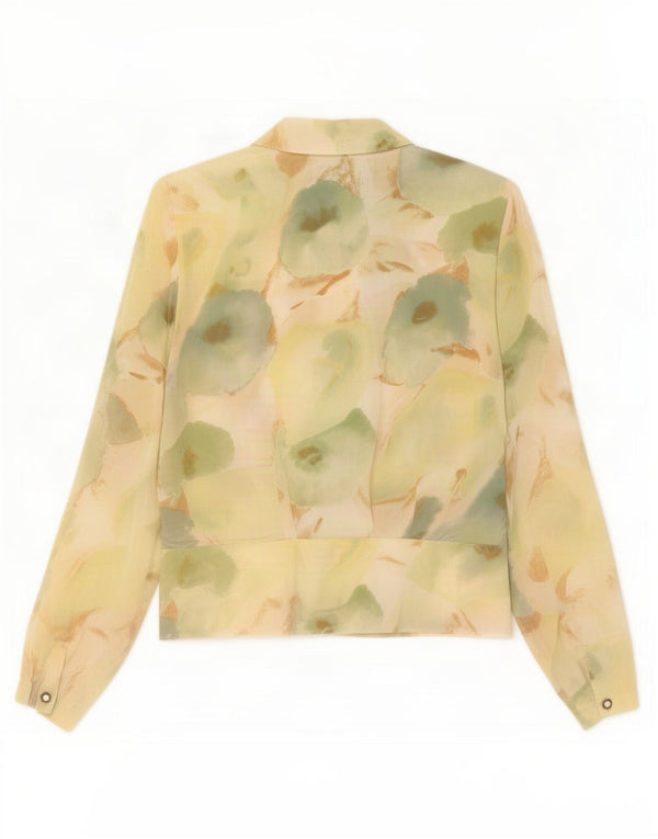Camicetta a maniche lunghe da donna vintage con motivo astratto IT 44 Verde medio
