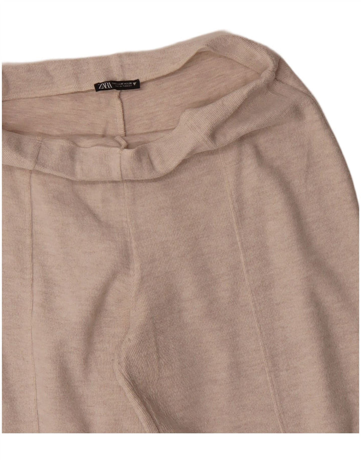 Pantaloni da tuta da donna Zara a gamba larga UK 12 Beige medio