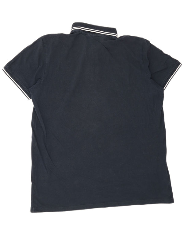 Kappa Mens Polo Shirt 2XL Navy Blue Striped Cotton
