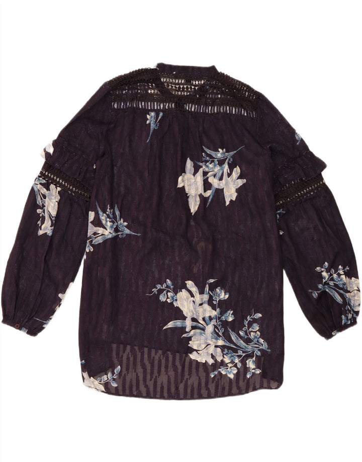 Camicetta a maniche lunghe da donna French Connection Top UK 10 Small Blu Navy