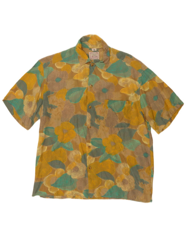Camicia a maniche corte da uomo Ciao piccolo floreale giallo