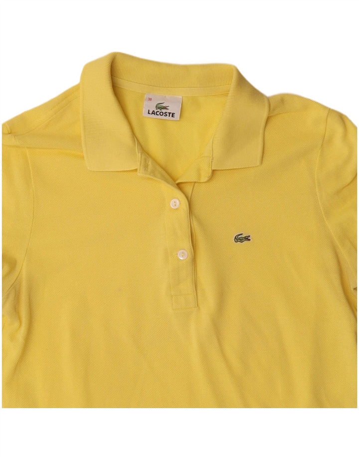 Polo da donna Lacoste taglia 38 cotone giallo medio