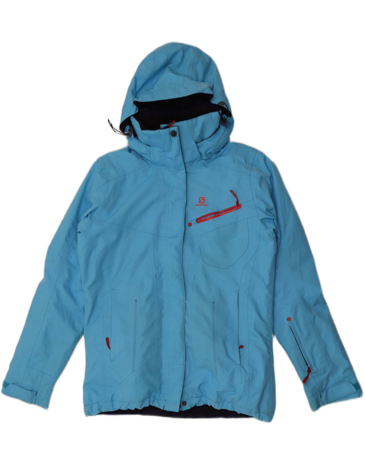 Giacca da sci con cappuccio da donna Salomon UK 14 poliestere blu medio