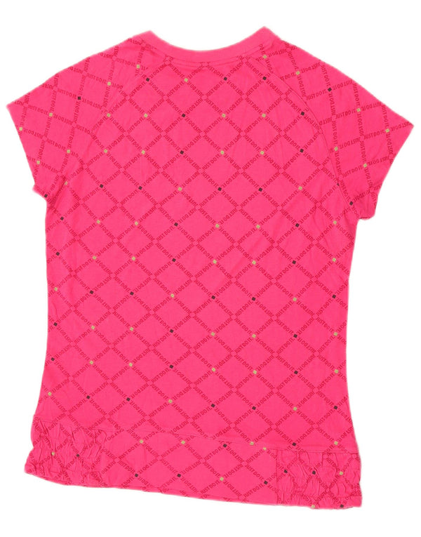 T-shirt grafica Nike per ragazze, 13-14 anni, XL, cotone geometrico rosa
