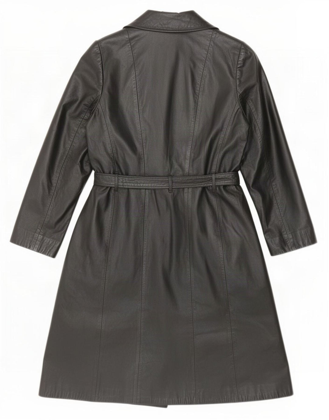 Cappotto in pelle vintage da donna IT 46 grande nero