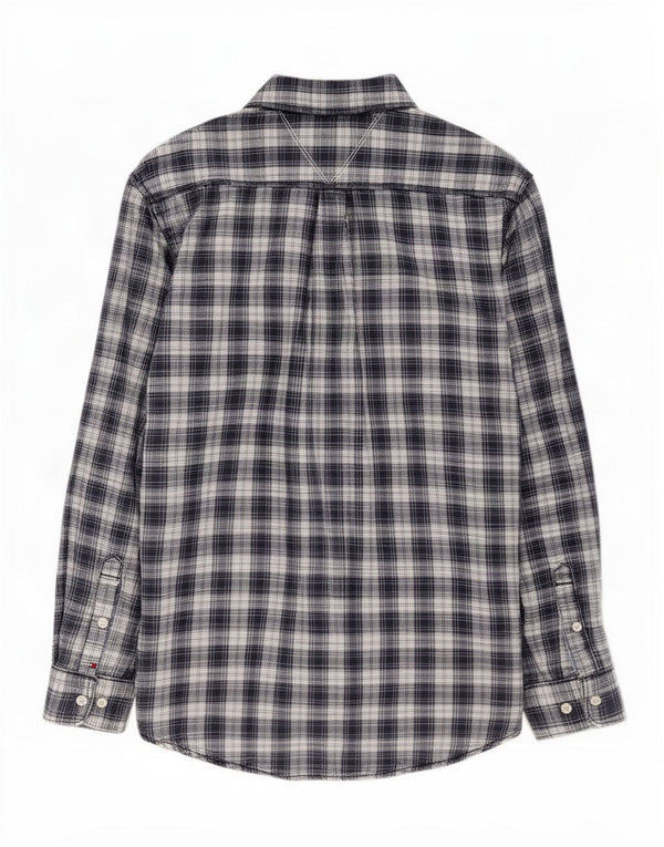 Tommy Hilfiger Uomo Camicia di flanella Grande cotone a quadri blu navy
