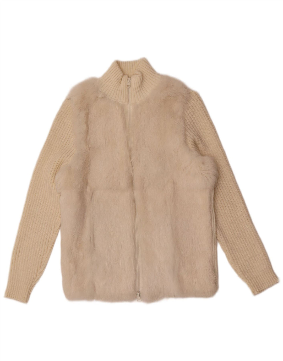 Maglione cardigan da donna Zara UK 12 Acrilico bianco sporco medio