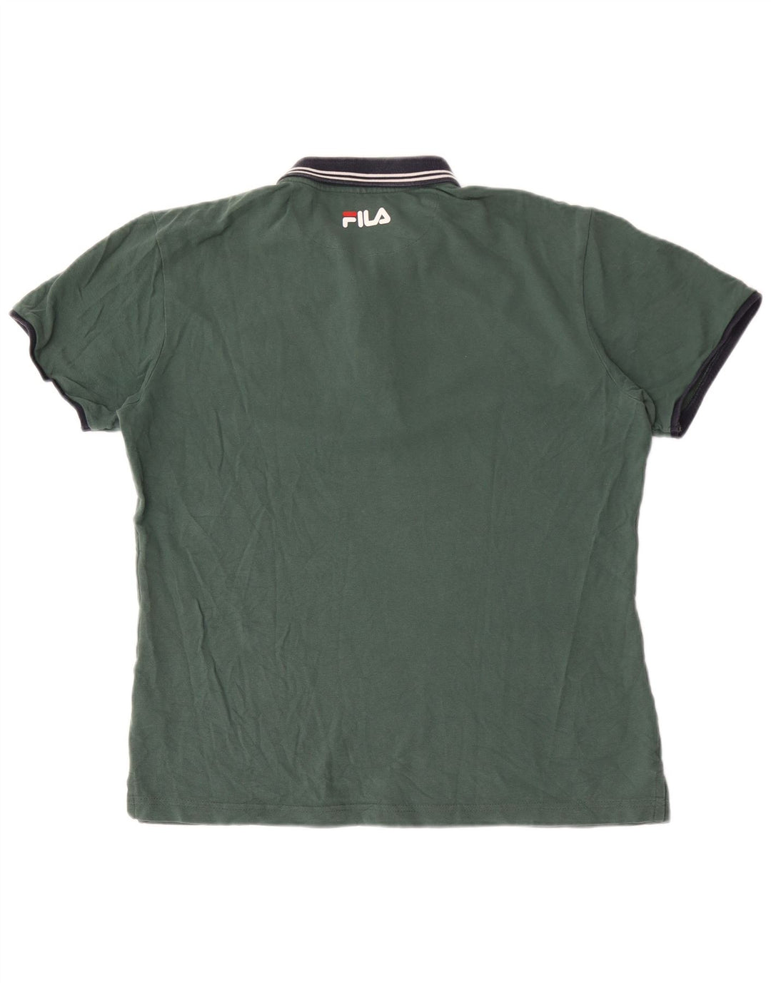 Polo da uomo Fila Large in cotone color block verde