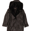 WILSONS Womens Loose Fit Hooded Leather Coat UK 14 Medium Black Leather Vintage Wilsons and Second-Hand Wilsons from Messina Hembry 