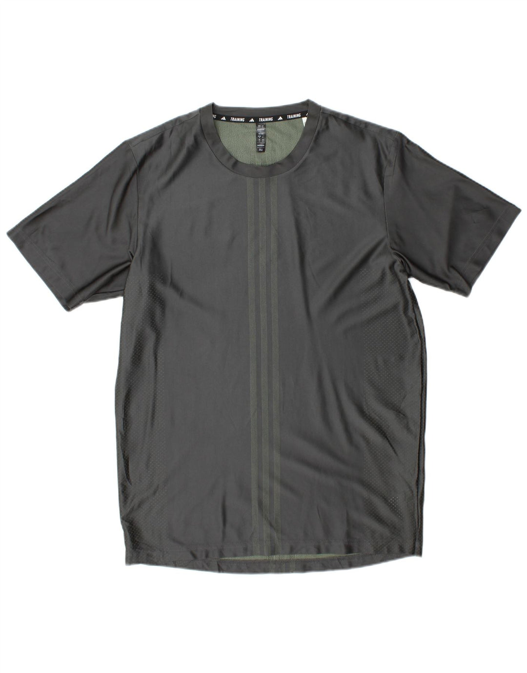 T-shirt Adidas Aeroready da uomo in poliestere a righe grigio medio
