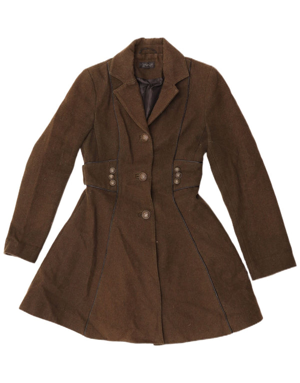 Topshop Cappotto da donna UK 6 XS Lana kaki