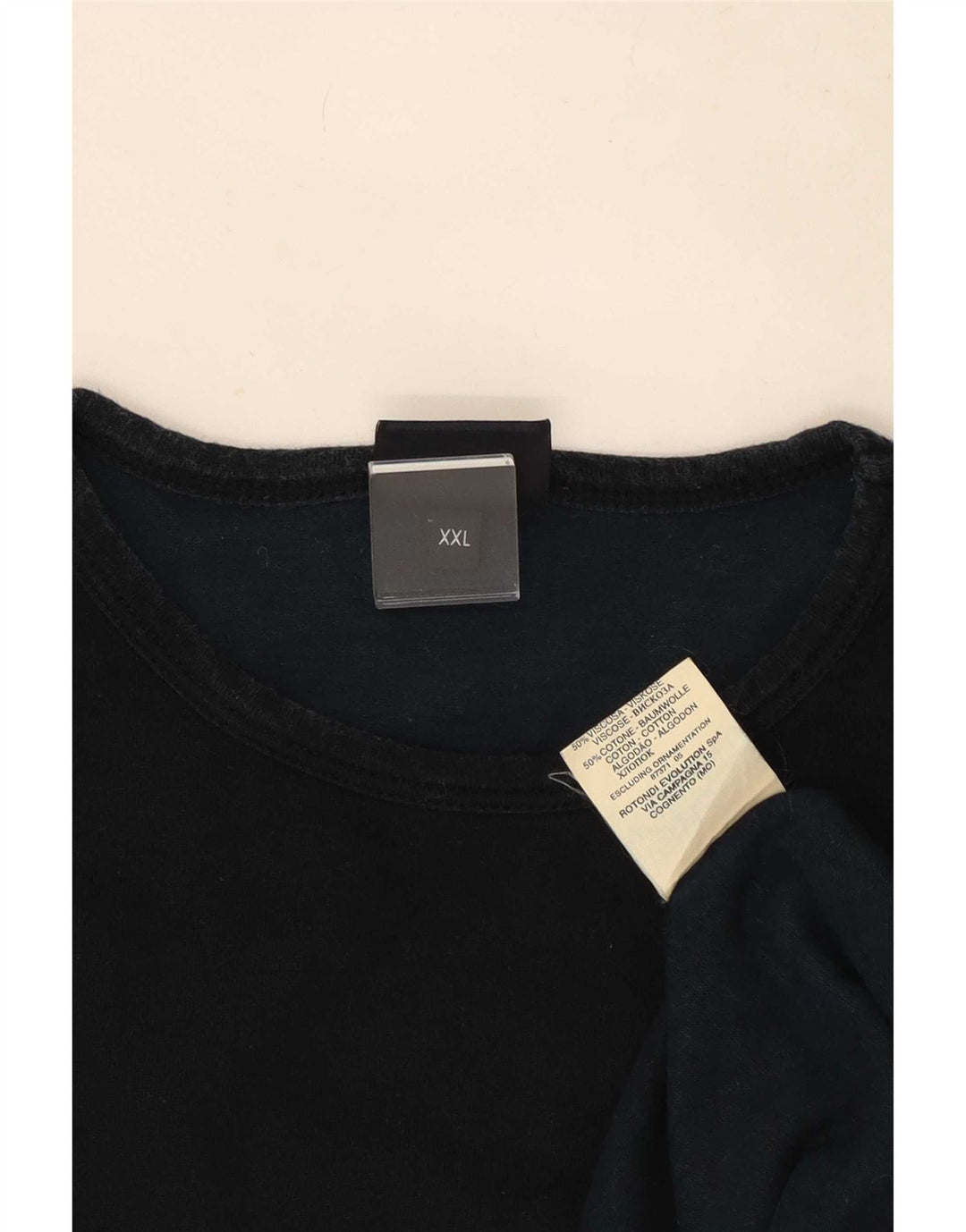 Top Trussardi Jeans Uomo Manica Lunga 2XL Viscosa Nera