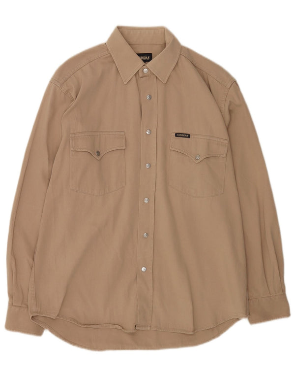 Camicia da uomo Carrera in cotone marrone medio