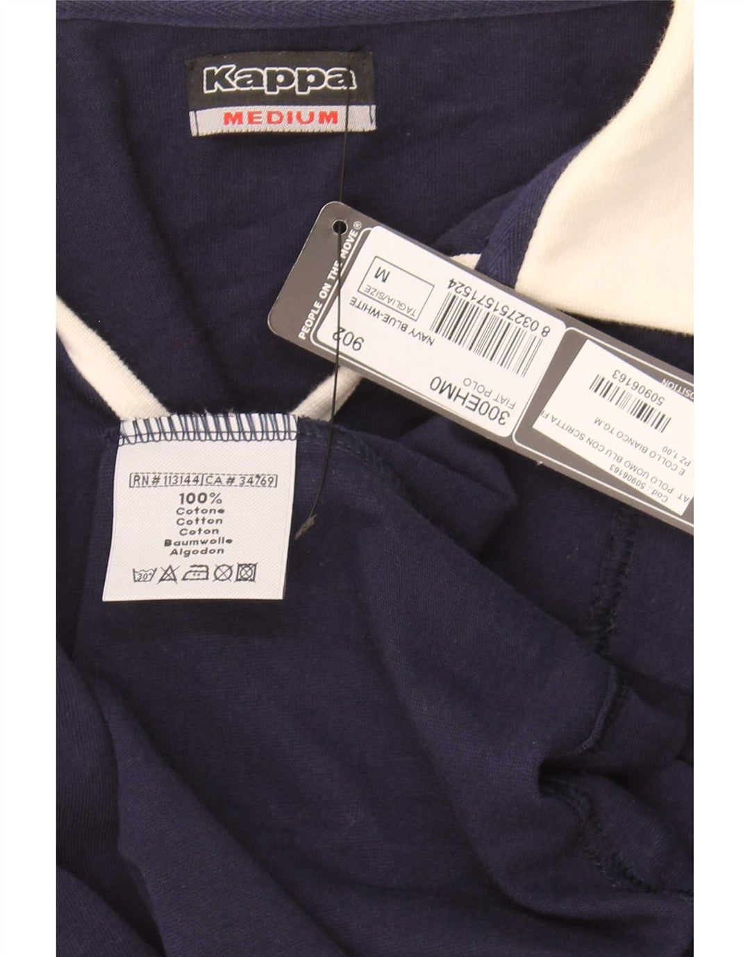 Polo da rugby grafica da uomo Kappa a blocchi di colore blu navy medio