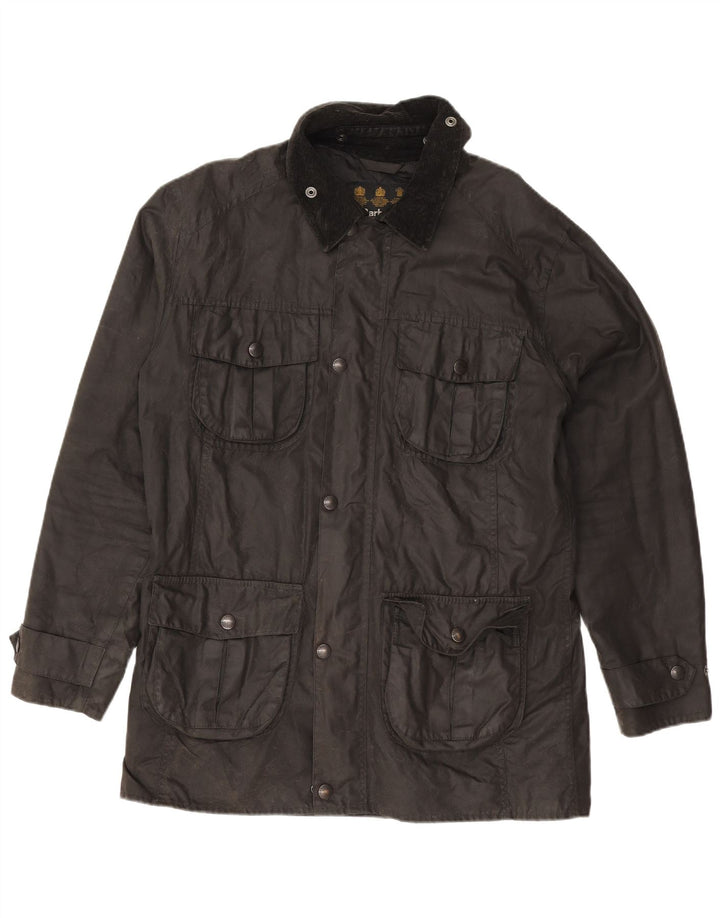 Giacca da uomo in cotone cerato Barbour UK 40 grande nera