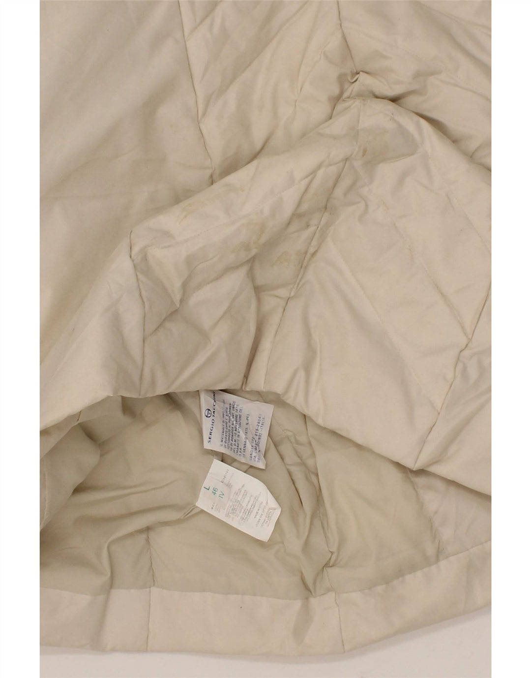 SERGIO TACCHINI Womens Padded Coat IT 46 Large Off White Polyester Vintage Sergio Tacchini and Second-Hand Sergio Tacchini from Messina Hembry 