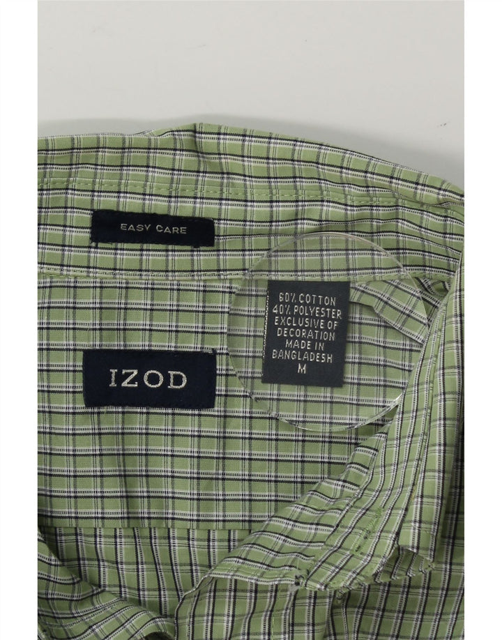 IZOD Mens Flannel Shirt Medium Green Check Cotton Vintage Izod and Second-Hand Izod from Messina Hembry 