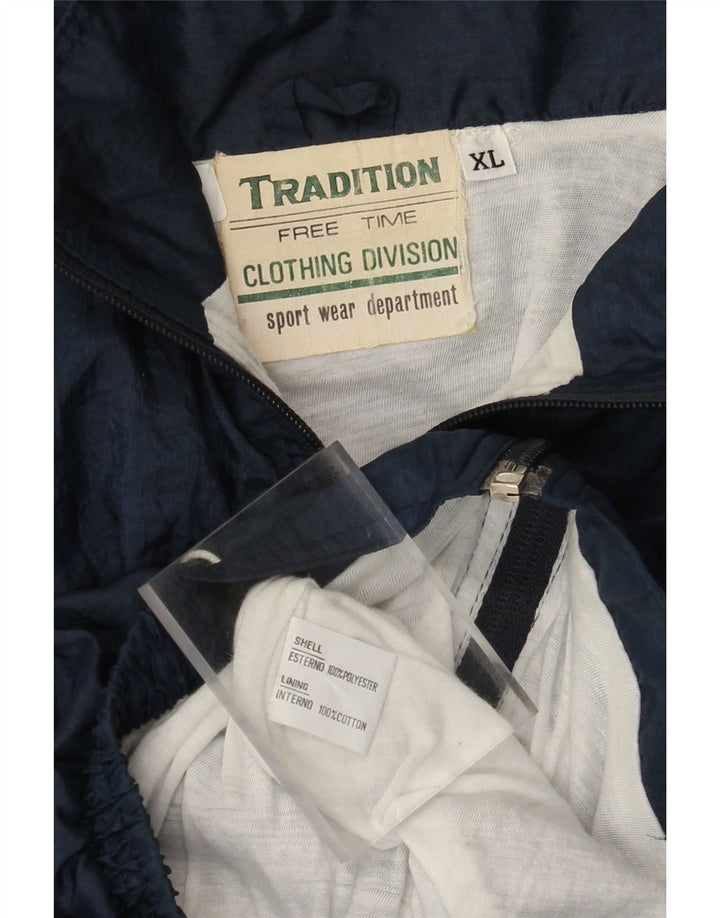 Giacca da tuta da uomo VINTAGE XL Poliestere color block blu navy